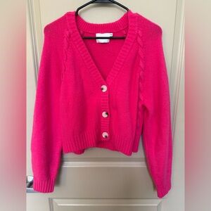 Women's Pink Button-Up Sweater